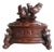 Swiss Oval Jewelry Box in Carved Walnut, 1880 For Sale