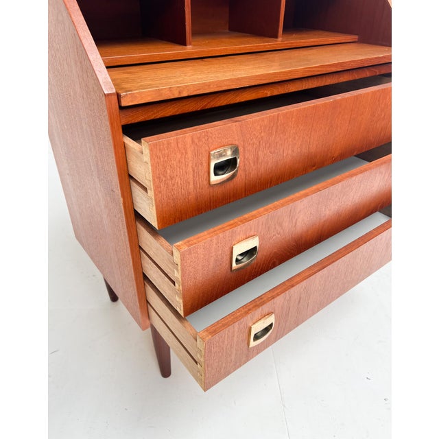 Danish Brown Secretary, 1960s For Sale - Image 14 of 15