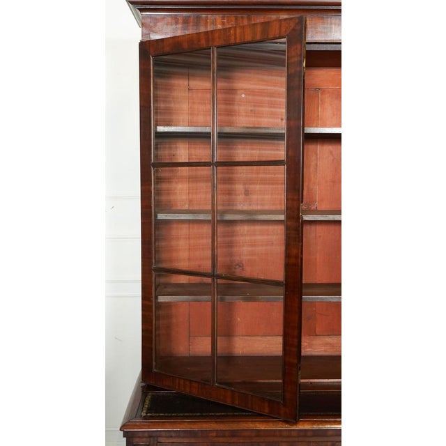 Dresser Bookcase Display Cabinet on Chest of Drawers with Black Leather Top For Sale - Image 10 of 18