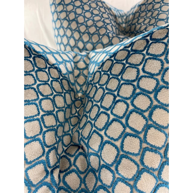Transitional William Yeoward "Fenelle" in Peacock 22" Pillows-A Pair For Sale - Image 3 of 4