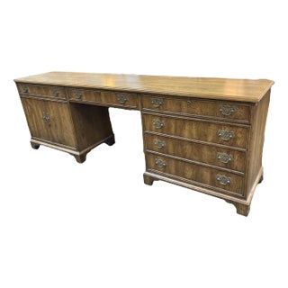 Mid-20th Century Elongated Colonial Style Desk by Mount Airy Furniture Company For Sale
