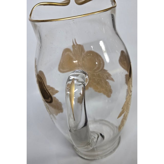 Mid 20th Century Mid 20th Century Christmas Golden Fruit Pitcher For Sale - Image 5 of 13