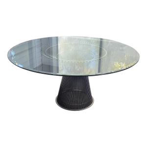 Warten Plattner for Knoll Glass Top Dining Table, Attributed