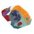 Contemporary "The Edge of Time" by Michael Gustavson, Raku Ceramic Triptych Wall Sculpture, Olive Navy Orange and Teal Glaze, Contemporary California Art For Sale - Image 3 of 8
