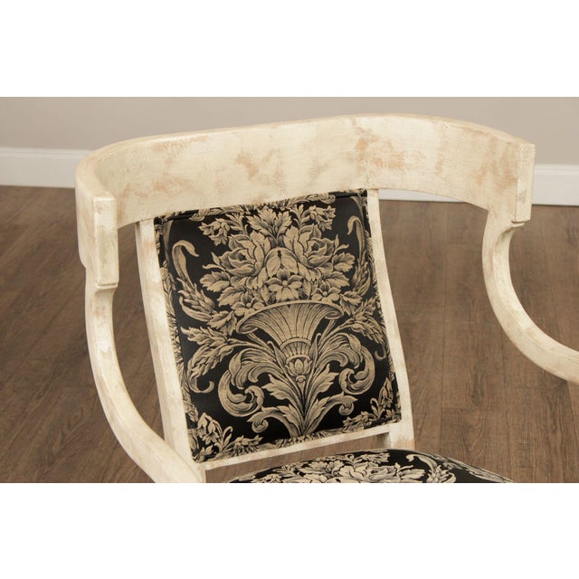 Regency Style Pair Of Painted Fauteuil Armchairs For Sale - Image 4 of 18