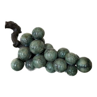 Mid Century Green Marble Grape Cluster Sculpture For Sale