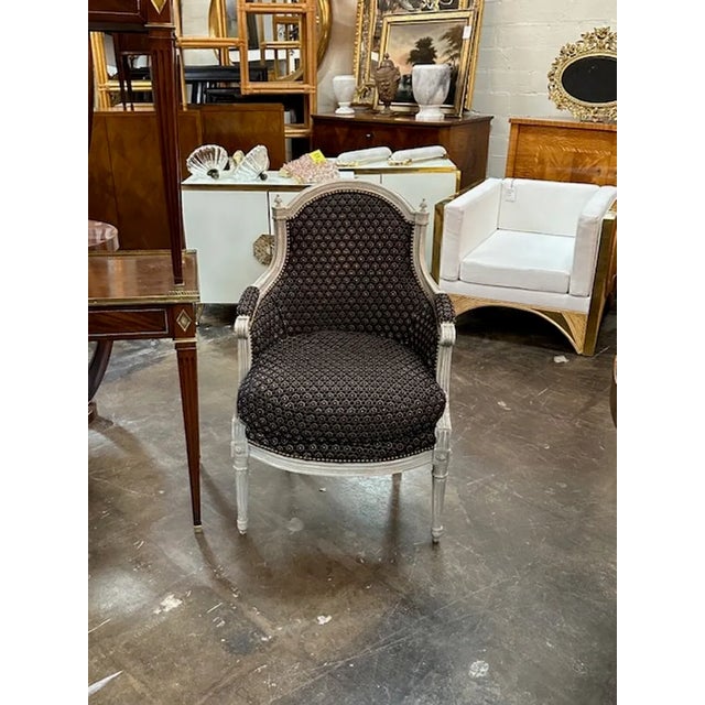 Black French Louis XVI Bergere For Sale - Image 8 of 8