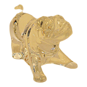 Vintage Signed Baccarat France Crystal Pug Dog Figurine – Playful Crouching Pose
