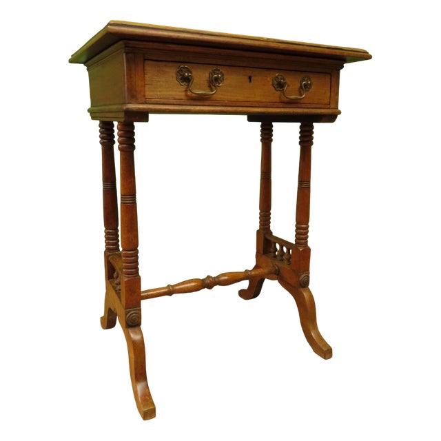 Trinity House Style Worktable with Inlaid Ship by H. Larsen, 1911 For Sale