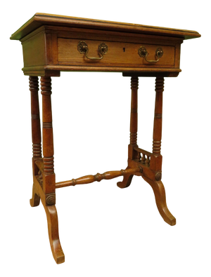Trinity House Style Worktable with Inlaid Ship by H. Larsen, 1911