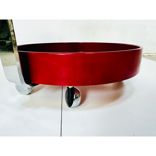 Vintage Space Age Serving Trolley with Chrome Handles, Germany, 1960s For Sale - Image 9 of 14