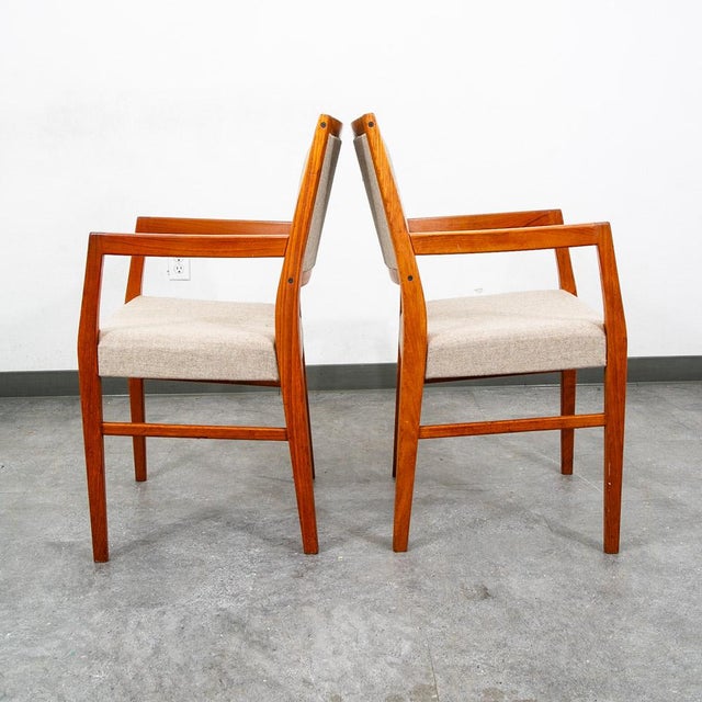 Mid Century Danish Modern Dining Chairs Set 4 Wool Teak Wood Svegards Sweden MCM For Sale In Sacramento - Image 6 of 12