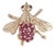 0.58ctw Ruby Sapphire Bee Pin 14k Yellow Gold Brooch Insect Jewelry For Sale