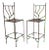Set of 2 Spanish Revival Hand-Forged Wrought-Iron Barstools, Mexico, Circa 1990 For Sale