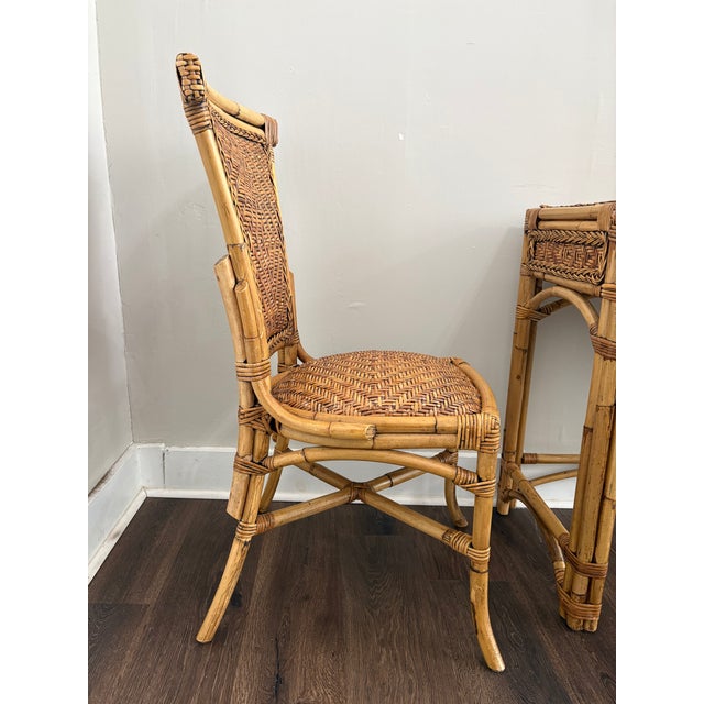 1970s Wicker and Bamboo Writing Desk/Vanity For Sale - Image 11 of 14