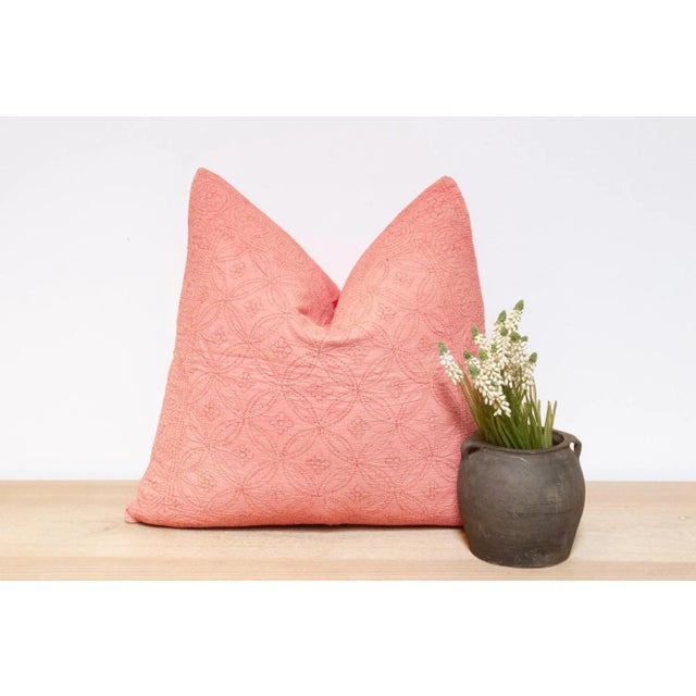 Gemstone Rose Quartz Hand-Stitched Pillow Cover For Sale - Image 7 of 7