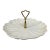 California Pottery Cream White Relish Dish Tray With Gold Metal Handle For Sale