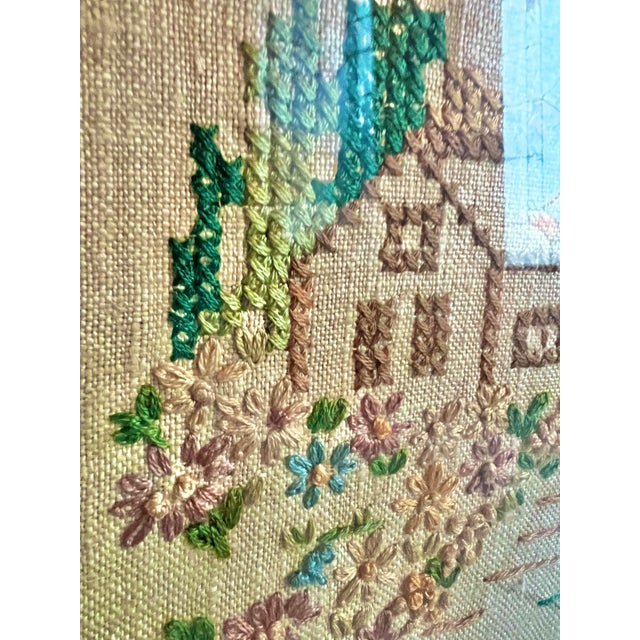 Vintage Welcome Home Needlepoint, Framed For Sale - Image 4 of 6