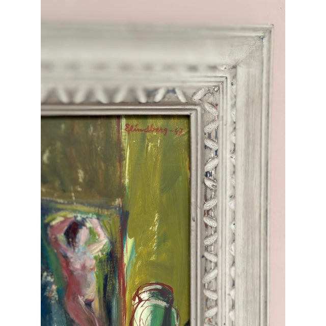 Einar Lindberg, Artist in His Studio, 1947, Oil Painting on Panel, Framed For Sale - Image 4 of 18