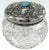 Metal American Brilliant Cut Glass, Sterling & Turquoise Dresser Jar, by Whiting For Sale - Image 7 of 9