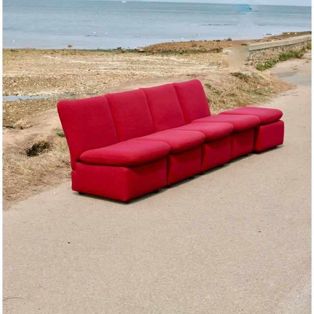 Vintage French Five-Seater Modular Sofa, 1970s, Set of 5 For Sale - Image 3 of 18