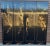 Vintage Chinoiserie Black Lacquered Mother of Pearl Four Ladies and Pagoda Floor Screen Divider For Sale - Image 4 of 13