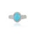 Statement 1.47 Carat Turquoise & Diamond Halo Cocktail Ring Size 5.5 in 14k White Gold For Sale - Image 4 of 16