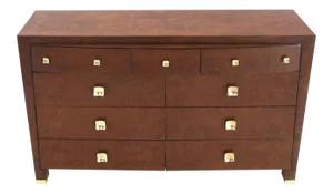20th Century Art Deco Burl Wood Walnut Dresser