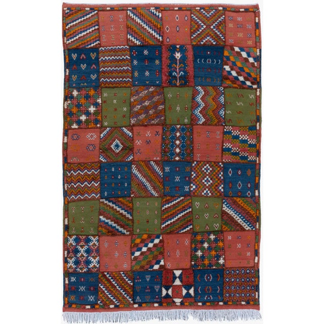 Terra Cotta Vintage Moroccan Design Patch Rug 5'4 X 8'4 For Sale - Image 8 of 8