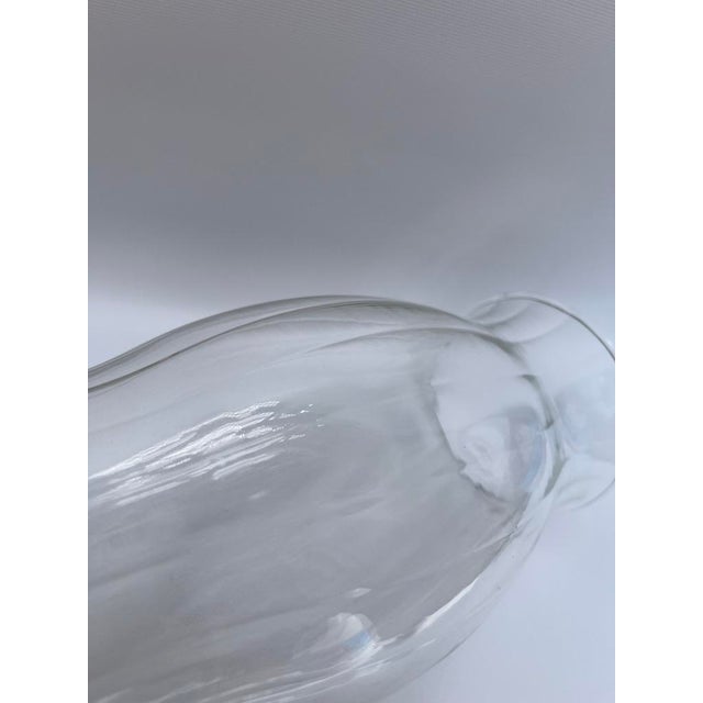 Transparent Vintage Clear Ribbed Glass Hurricane For Sale - Image 8 of 9