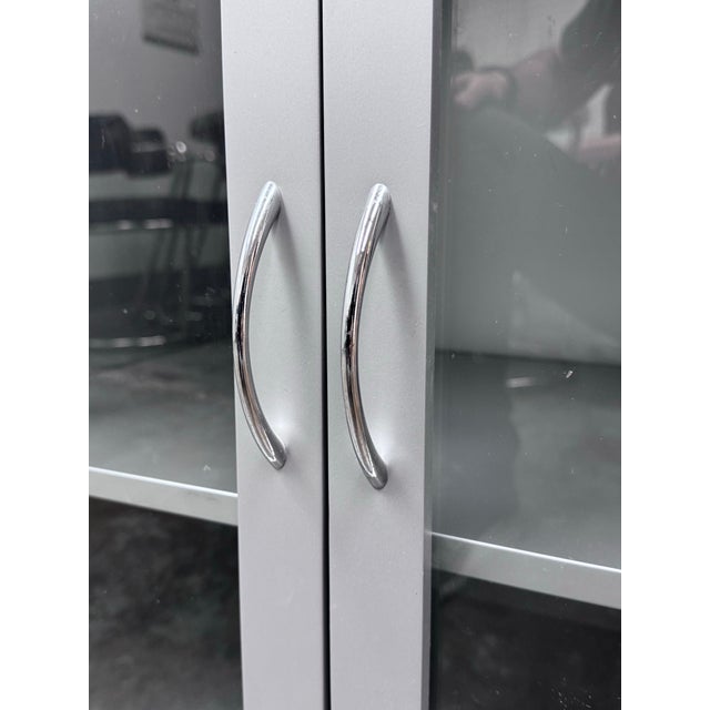 Circa 1990's Industrial Metal + Glass Cabinet For Sale - Image 9 of 12