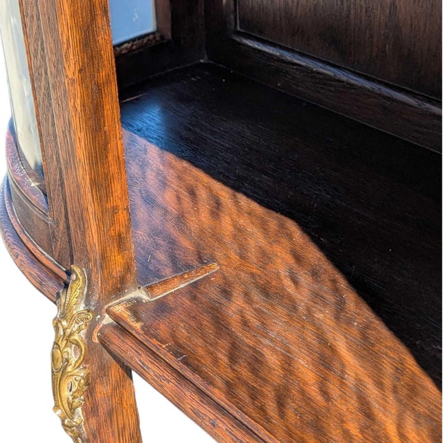 Edwardian Curved Glass Demi-Lune Display Cabinet, 20th Century For Sale - Image 15 of 16