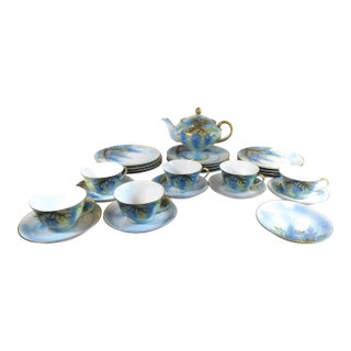 1970s Shofu Japan Teapot, Salad Plates and Teacups Set- 28 Pieces For Sale