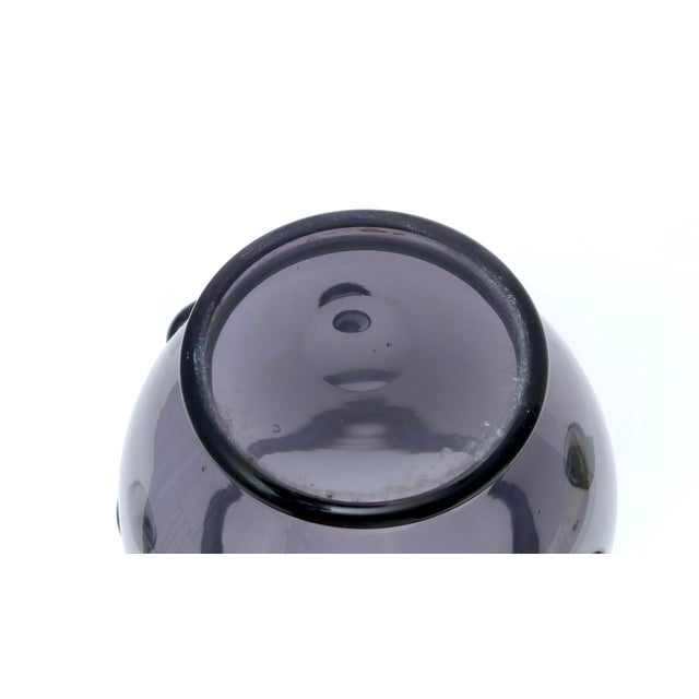 Vintage Amethyst Blown Murano Glass Vase with Bugne in the style of Zecchin For Sale - Image 7 of 11