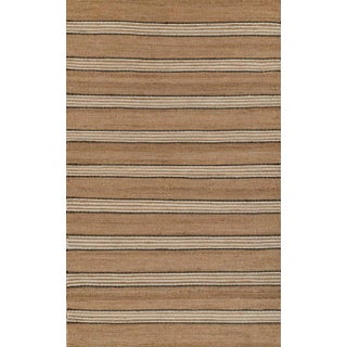 Erin Gates by Momeni Chestnut Stripe Brown Hand Woven Wool Area Rug 2' X 3' For Sale