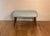 Vintage 50s Mid-Century Modern Ottoman Footstool Bench Off White Vinyl For Sale - Image 10 of 11
