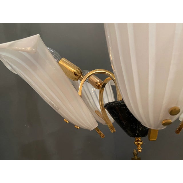 Black Murano Glass Leaf Chandelier, 1970s For Sale - Image 8 of 9