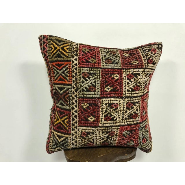 Decorative Oushak Vintage Kilim Cushion Cover, 1960s For Sale - Image 6 of 6