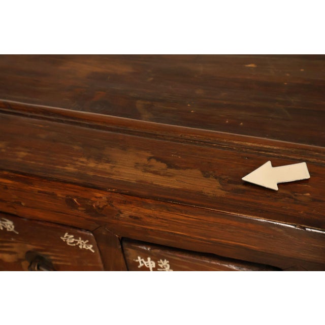 Antique Chinese Elm Wood Apothecary Cabinet With Multiple Drawers For Sale - Image 18 of 18