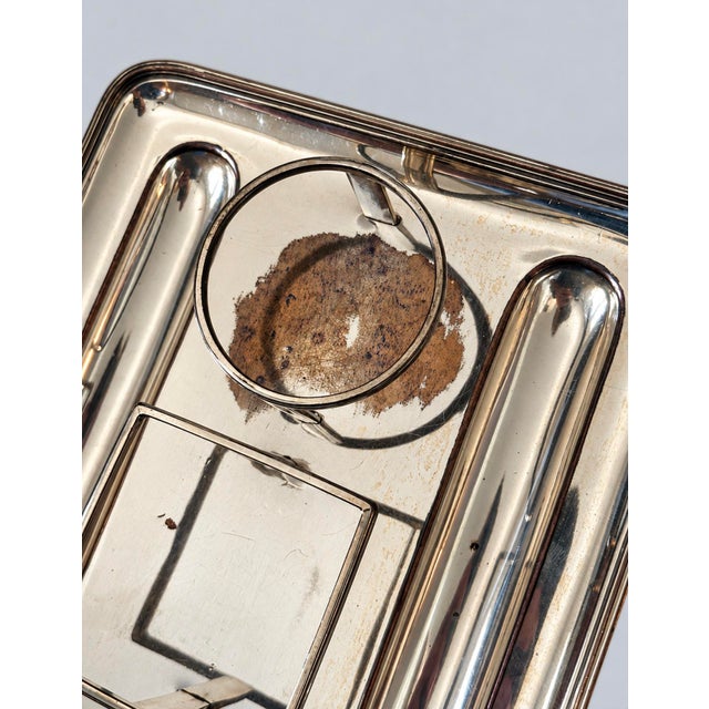 Metal Early 19th Century Georgian Old Sheffield Plate Silverplated Partners Inkwell Desk Set For Sale - Image 7 of 17