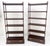 Chocolate Pair of 6 Tier Faux Bamboo Bottom Drawer Cherry Bookcases Round Ball Finials For Sale - Image 8 of 14