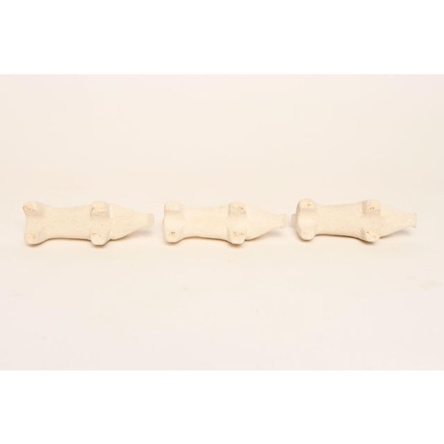 White Set of Three Vintage Italian Unglazed Ceramic Boars by Aldo Londi for Bitossi For Sale - Image 8 of 11