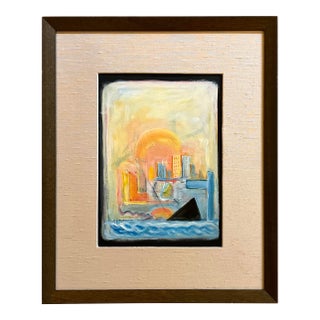 Abstract Painting of a Cityscape by Satori Gregorakis For Sale