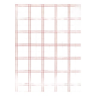 The House of Scalamandré Ezra Plaid Wallpaper, Strawberry For Sale