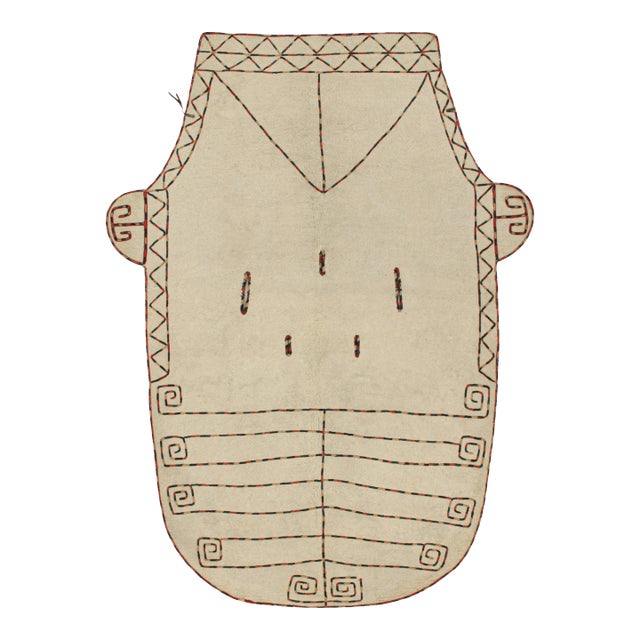 Vintage Tribal Horse Cover in Beige With Polychromatic Embroidery by Rug & Kilim For Sale