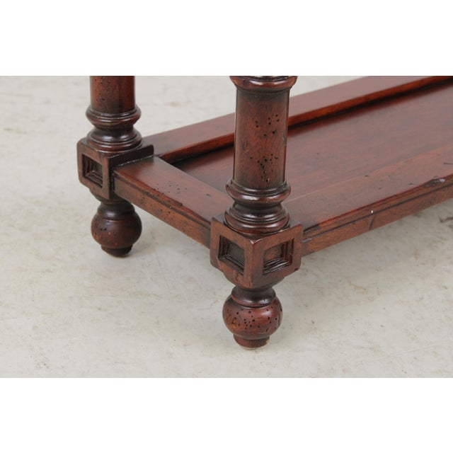 Mahogany 2 Drawer Marble Top Console Table For Sale - Image 14 of 17