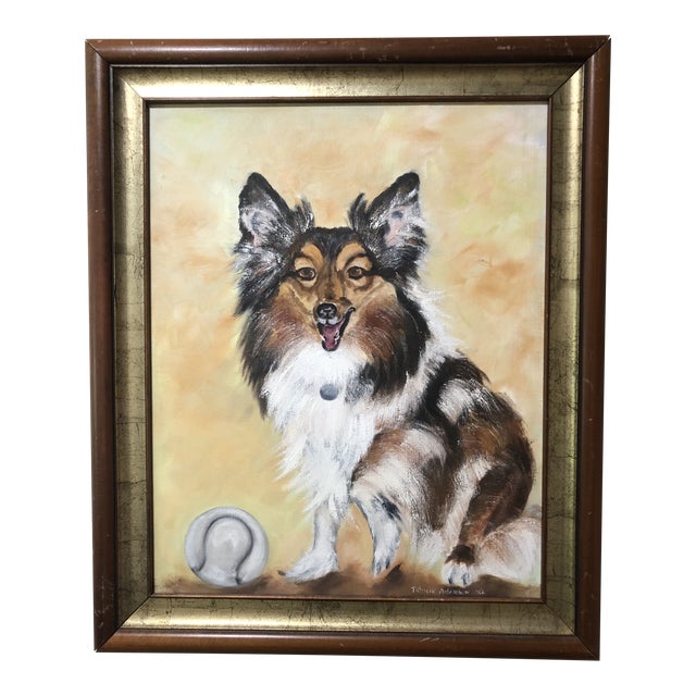 1982 Oil Painting of Dog For Sale