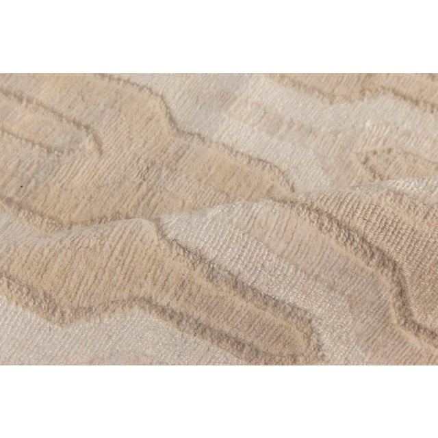 Modern global off-white and beige hand-knotted wool rug by Doris Leslie Blau Size: 11'1" × 17'5" (337 × 530 cm). The...