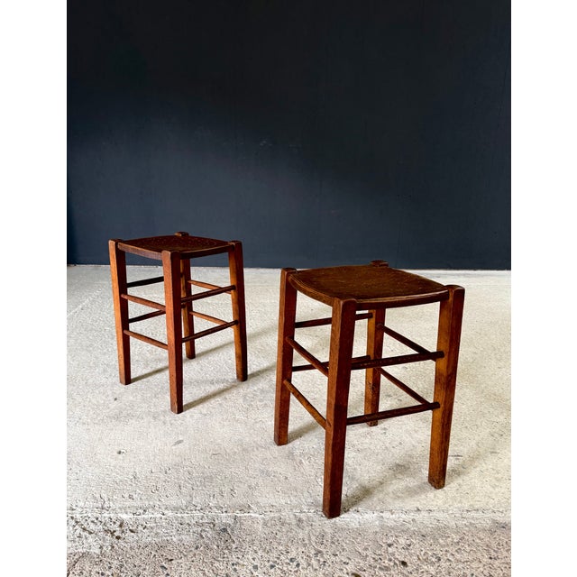 French Country Bistro Stools, 1930s, Set of 2 For Sale - Image 4 of 16