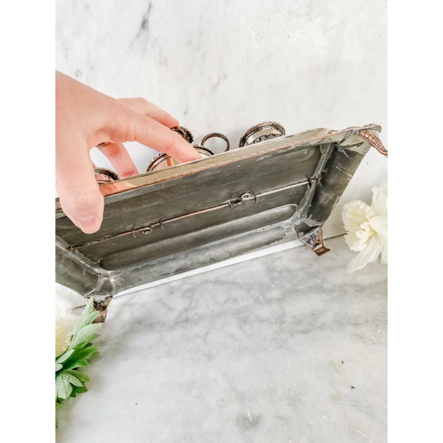 Rare Early 19th Century Old Sheffield Plate Inkwell Stand With Original Cut Glass Inserts, Circa 1820 For Sale In Philadelphia - Image 6 of 10
